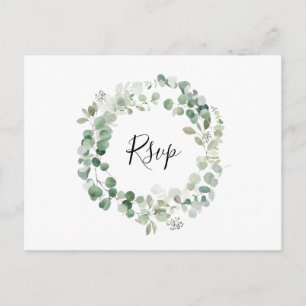 Eucalyptus Wreath RSVP Postcard with Meal Choice