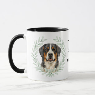 Eucalyptus Wreath Swiss Mountain Dog Monogram Mug