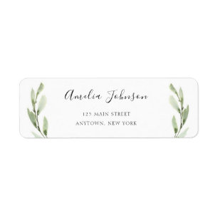 Eucalyptus Wreath Watercolor Return Address Label