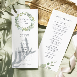 Eucalyptus Wreath Wedding Ceremony Program
