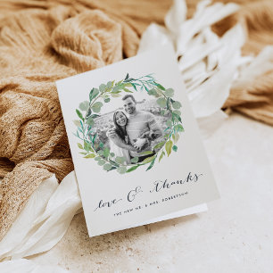 Eucalyptus Wreath Wedding Photo Thank You