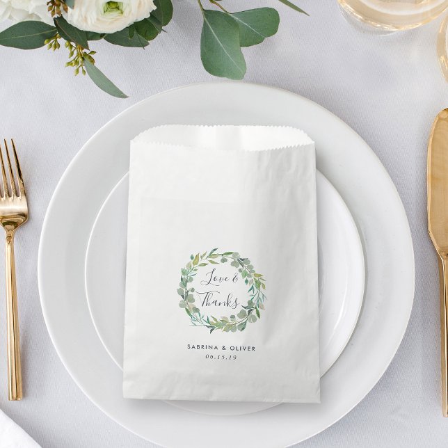 Eucalyptus Wreath Wedding Thank You Favour Bag (Creator Uploaded)