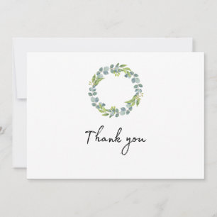 Eucalyptus Wreath Wedding Thank You Folded Card