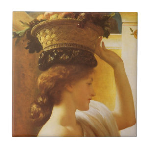 Eucharis - Girl With a Basket of Fruit by Leighton Ceramic Tile