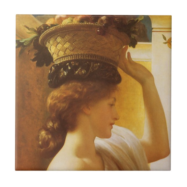 Eucharis - Girl With a Basket of Fruit by Leighton Ceramic Tile (Front)