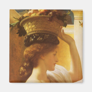Eucharis - Girl With a Basket of Fruit by Leighton Magnet
