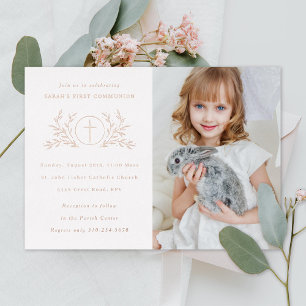 Eucharist First Communion Photo Rose Gold