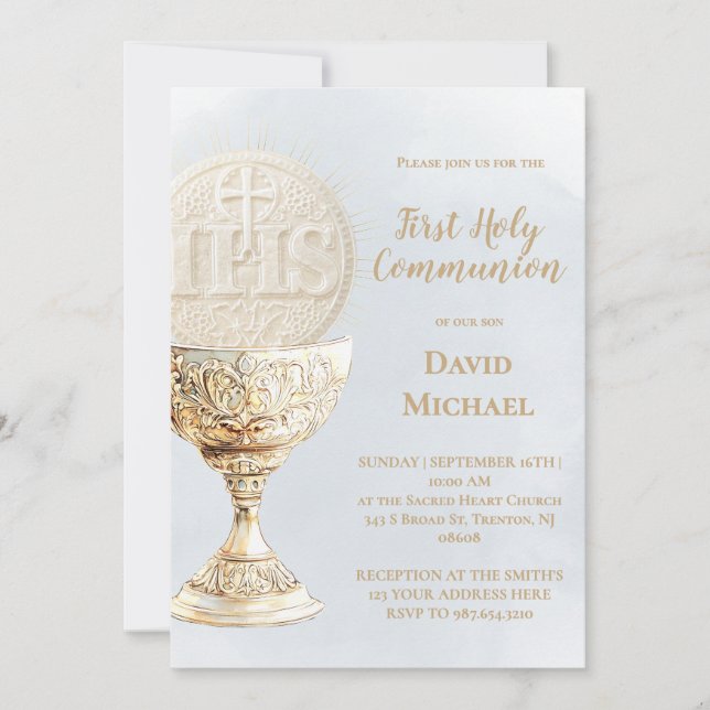 Eucharist First Holy Communion Invitation (Front)