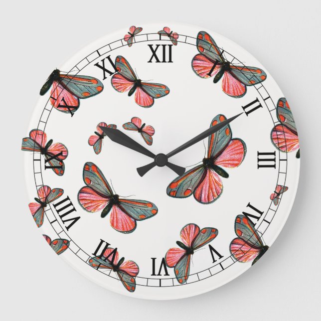 Euchelia jacobaeae - The Cinnabar Moth Large Clock (Front)