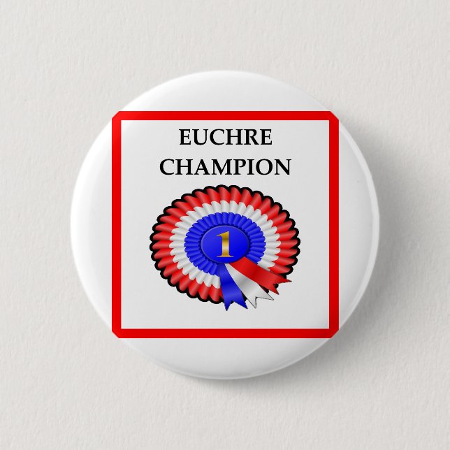 EUCHRE 6 CM ROUND BADGE (Front)