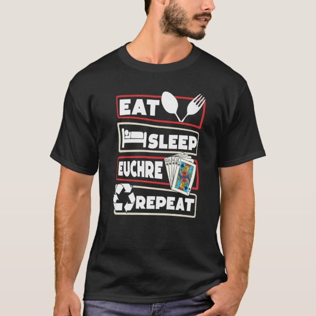 Euchre Card Game Rules Player Deck Table Strategy  T-Shirt (Front)