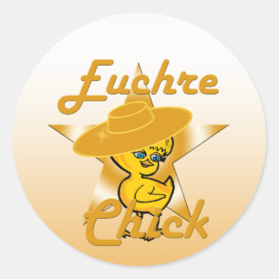 Euchre Chick #10 Classic Round Sticker