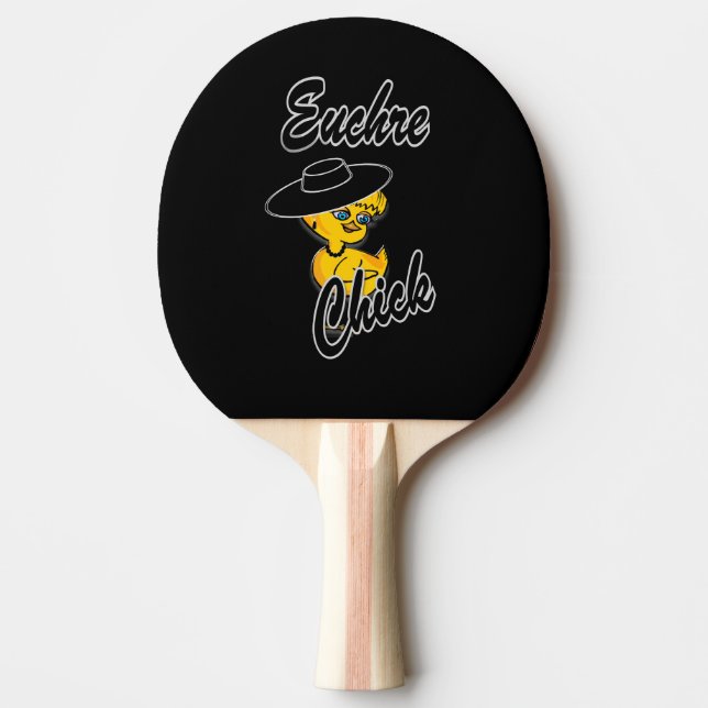 Euchre Chick #4 Ping Pong Paddle (Front)