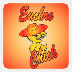 Euchre Chick #5 Square Sticker