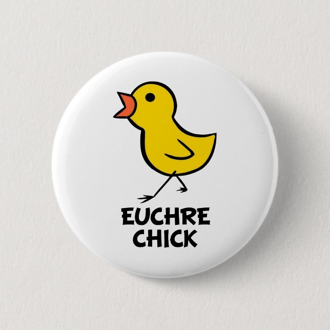Euchre Chick Button (Front)