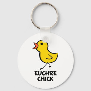 Euchre Chick Keychain