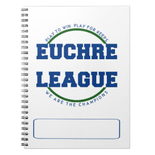 EUCHRE LEAGUE LOGO WITH SPACE FOR CUSTOM NAME NOTEBOOK