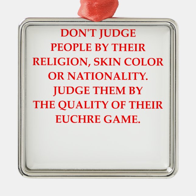 EUCHRE METAL TREE DECORATION (Front)