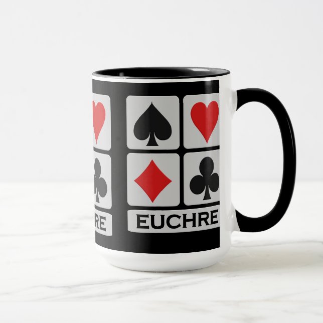 Euchre Player mug - choose style & colour (Right)