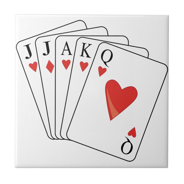 Euchre Playing Cards Ceramic Tile (Front)