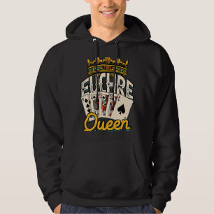 Euchre Queen Casino Night Poker Spades and Mahjong Hoodie