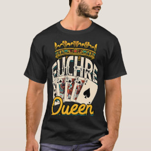 Euchre Queen Casino Night Poker Spades and Mahjong T-Shirt