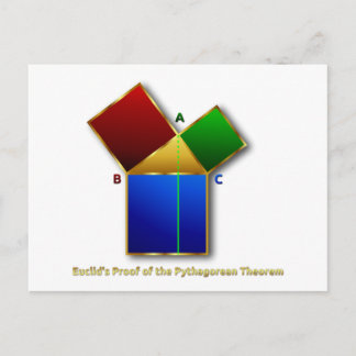 Euclid's Proof of the Pythagorean Theorem. Postcard