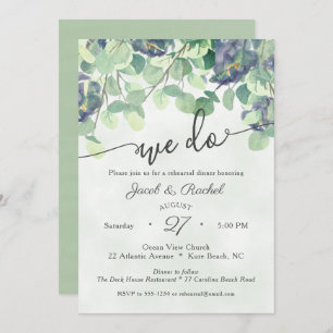 Eucualyptus Greenery WE DO Floral Rehearsal Dinner Invitation