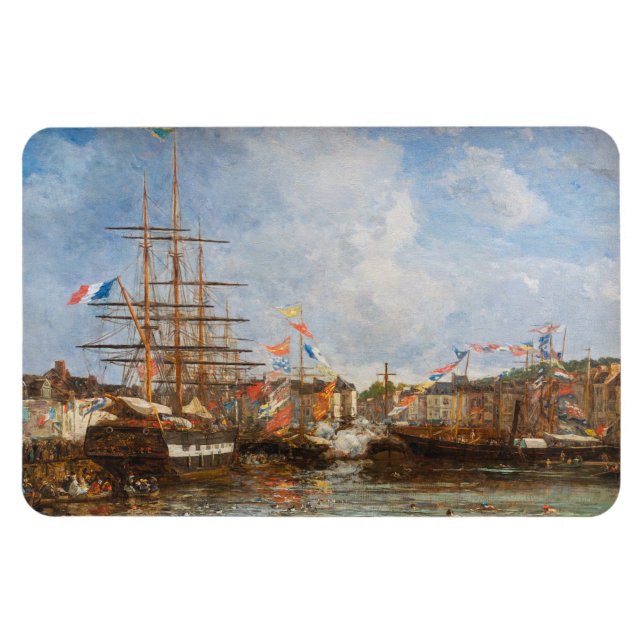 Eugene Boudin - Festival in the Harbour of Honfleu Magnet (Horizontal)