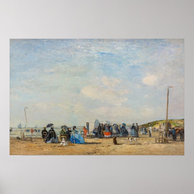 Eugene Boudin - Gathering on the Beach Poster (Front)