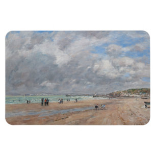 Eugene Boudin - The Beach at Deauville Magnet