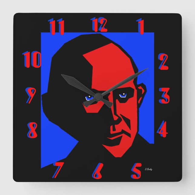 Eugene Debs By Don Busky Square Wall Clock (Front)