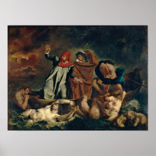 Eugene Delacroix - Dante and Virgil in Hell Poster