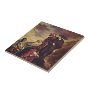 Eugene Delacroix- Hamlet & Horatio in the cemetery Tile