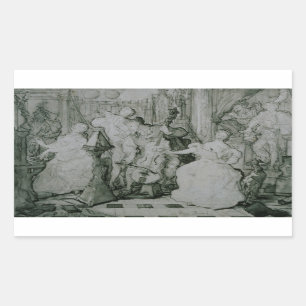 Eugene Delacroix - Le Roy Rene Rectangular Sticker