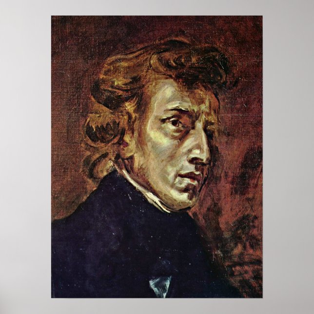 Eugene Delacroix - Portrait of Frederic Chopin Poster (Front)