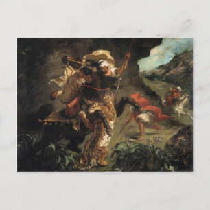 Eugene Delacroix- Tiger Hunt Postcard