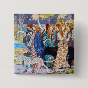 Eugene Grasset - Harmony Decorative Panel 15 Cm Square Badge