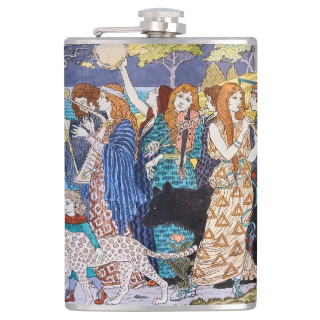 Eugene Grasset - Harmony Decorative Panel Hip Flask (Front)