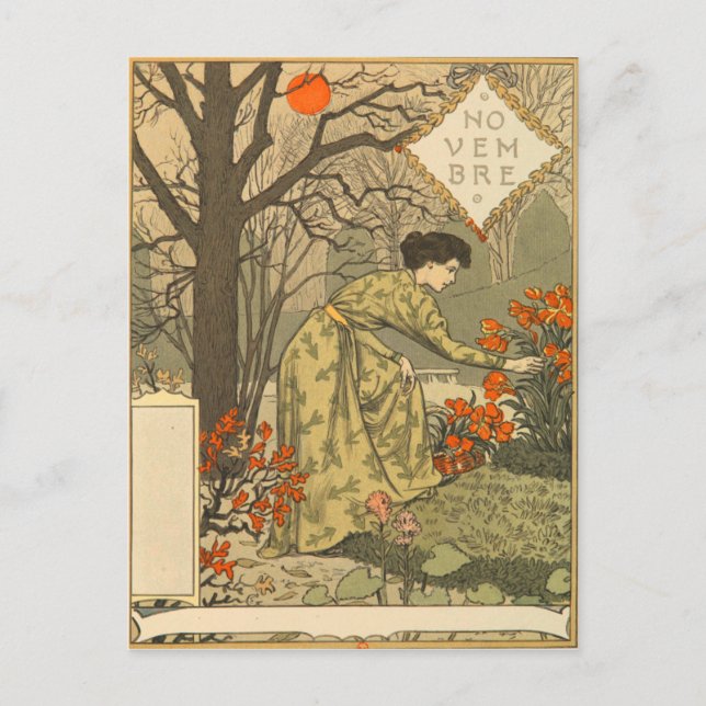 Eugene Grasset November Postcard (Front)