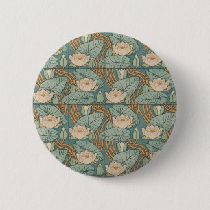 Eugene Grasset Water Lily Lilies Floral Design 6 Cm Round Badge