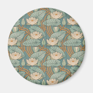 Eugene Grasset Water Lily Lilies Floral Design Magnet
