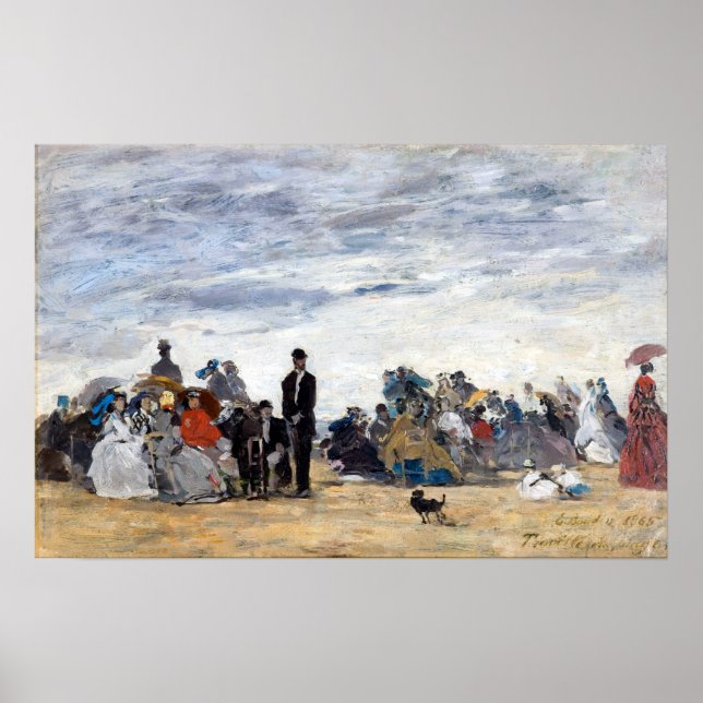 Eugène Louis Boudin Beach at Trouville Poster (Front)