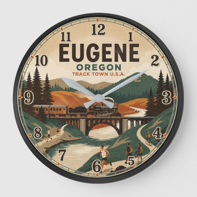 Eugene Oregon Large Clock (Front)