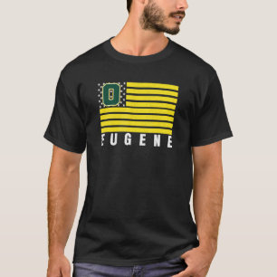 Eugene Oregon USA Flag GreenYellow Eugene OR Ameri T-Shirt