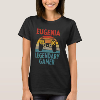 Eugenia  Name Personalised Funny Gaming Geek Birth T-Shirt