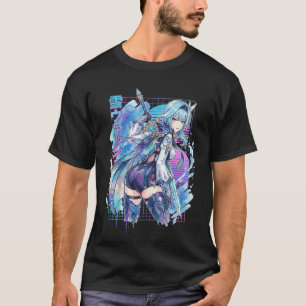 Eula Vaporwave Genshin Impact Synthwave Thigh Boot T-Shirt