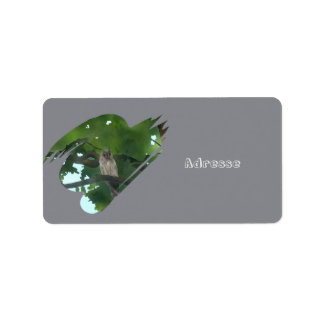 Eule im Baum Label
