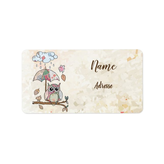 Eule im Regen  Label (Front)