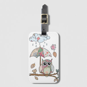 Eule im Regen  Luggage Tag
